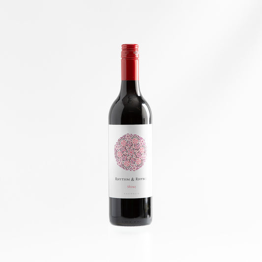 Bottle of red wine on a white background
