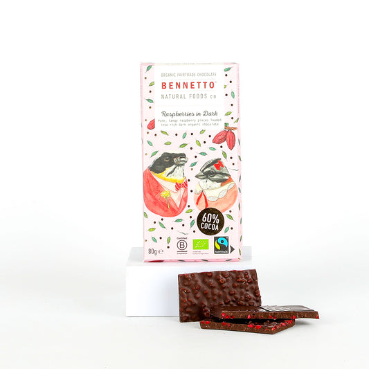 Bennetto chocolate bar on a white background