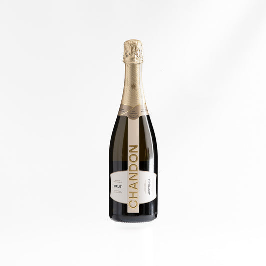 Chandon sparkling wine bottle on a white background