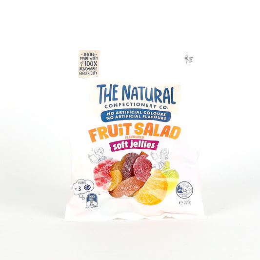 Pack of Natural Confectionery Co. Fruit Salad flavoured soft jellies on a white background