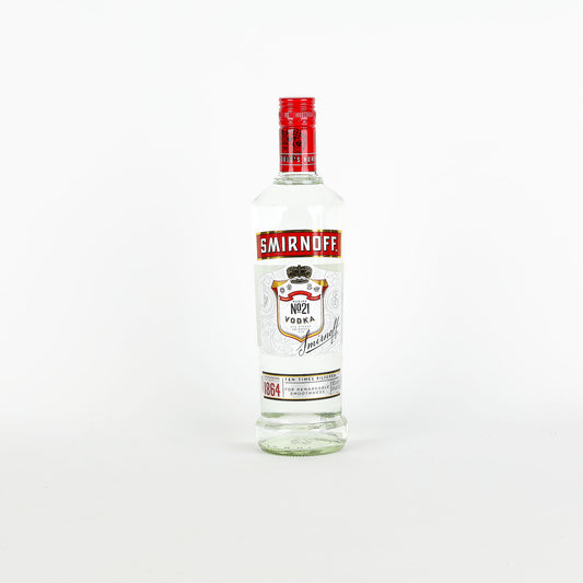 Smirnoff vodka bottle on a white background