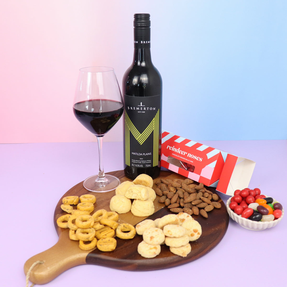 Red wine cooler bag gift basket delivered Sydney