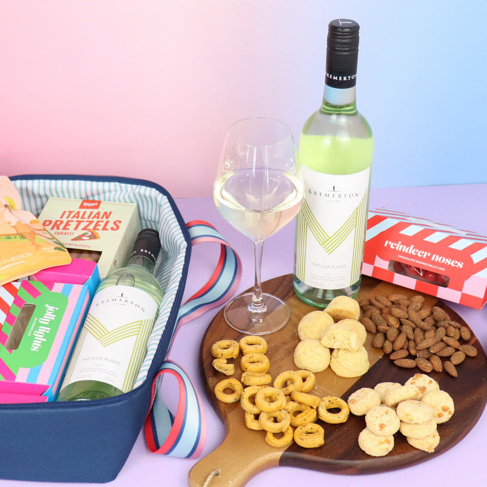 White wine cooler bag gift basket delivered Sydney
