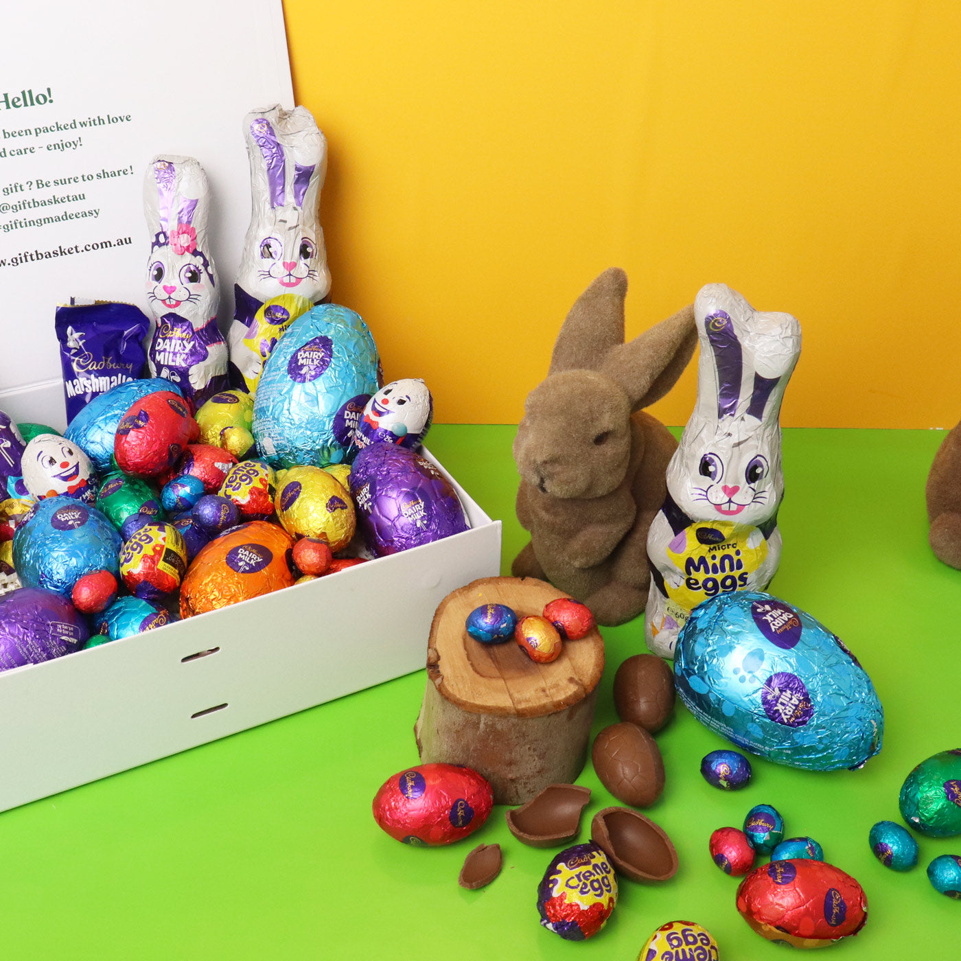 Easter eggs and bunnies