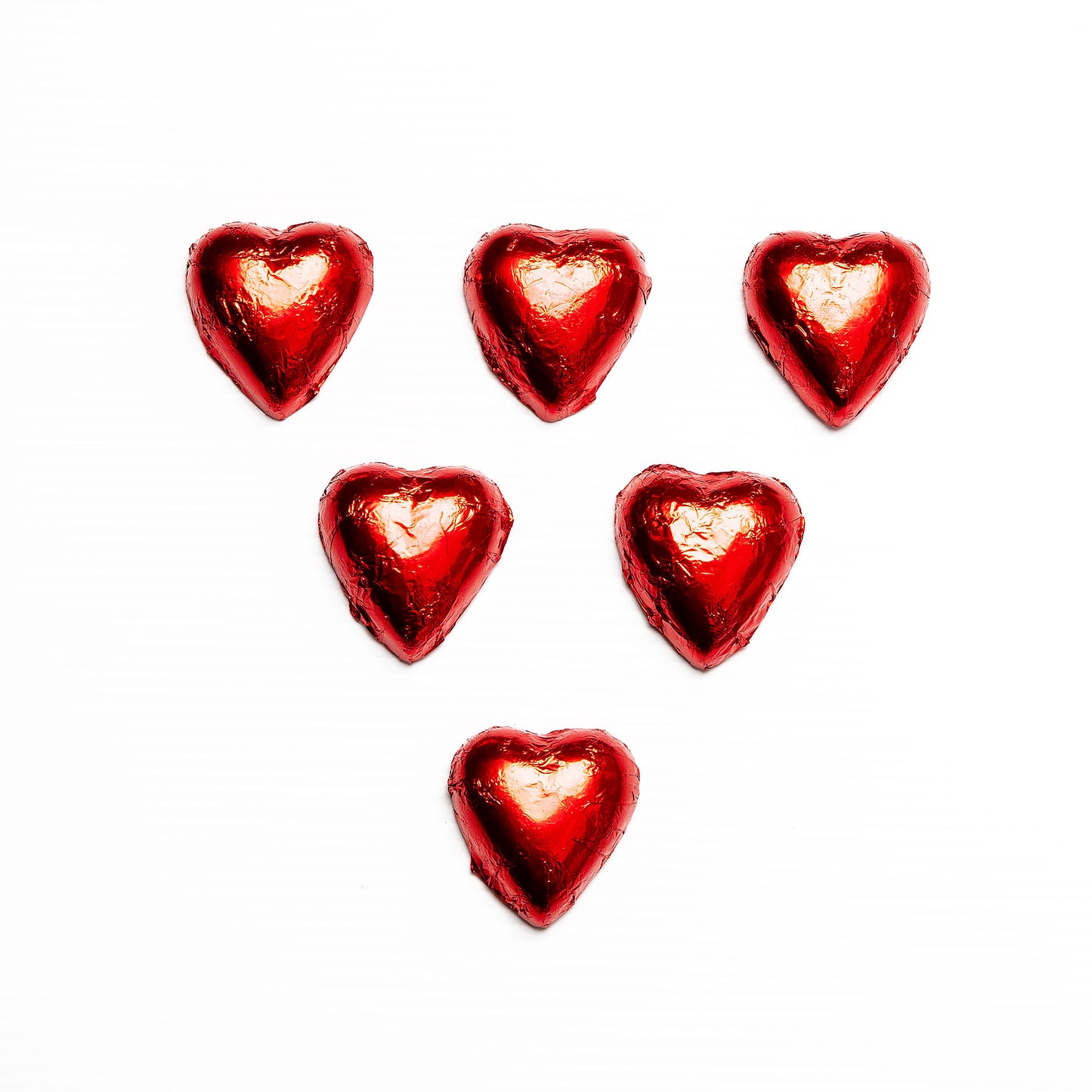Milk Chocolate Hearts - Red x 6
