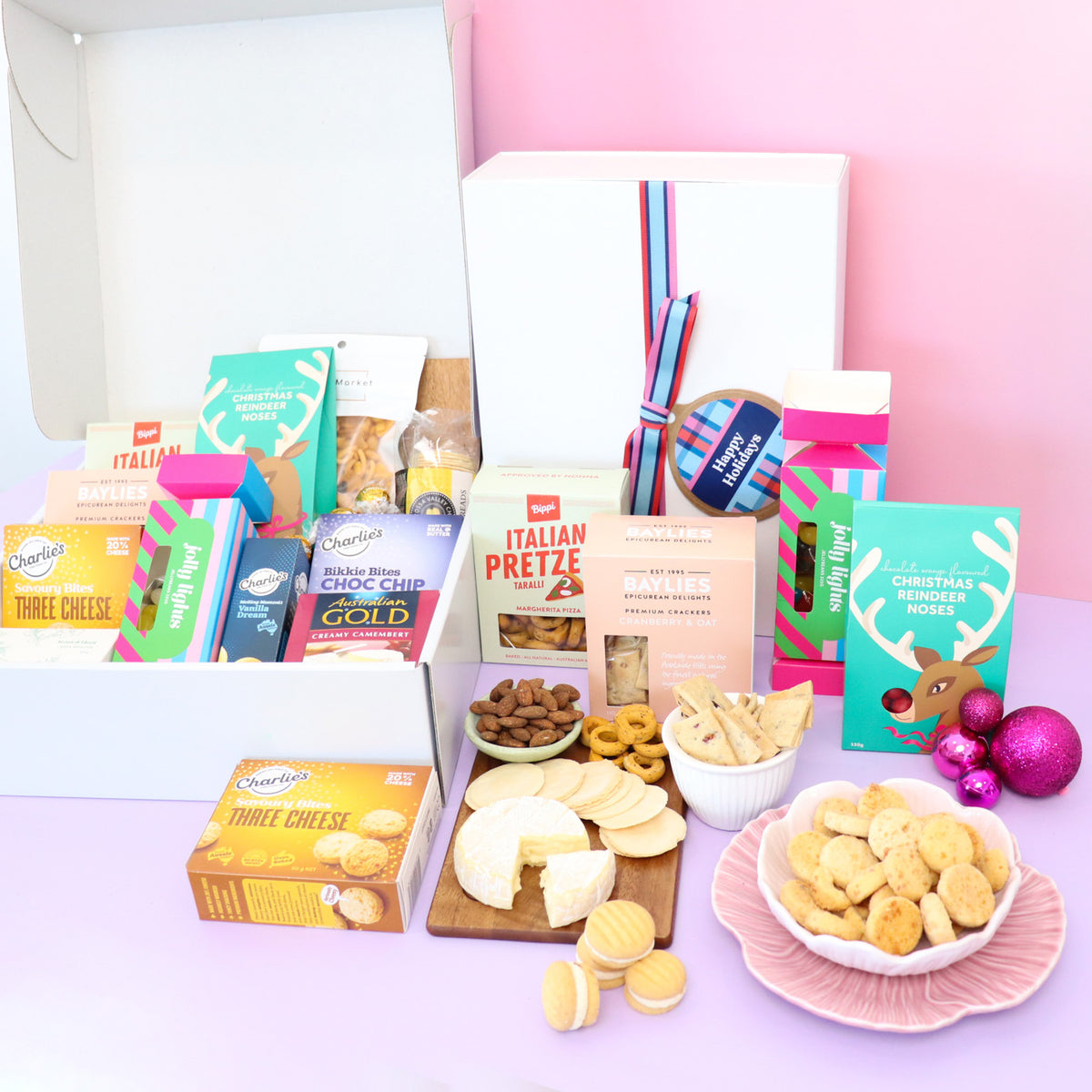 Large Christmas cheese gift basket delivered Sydney