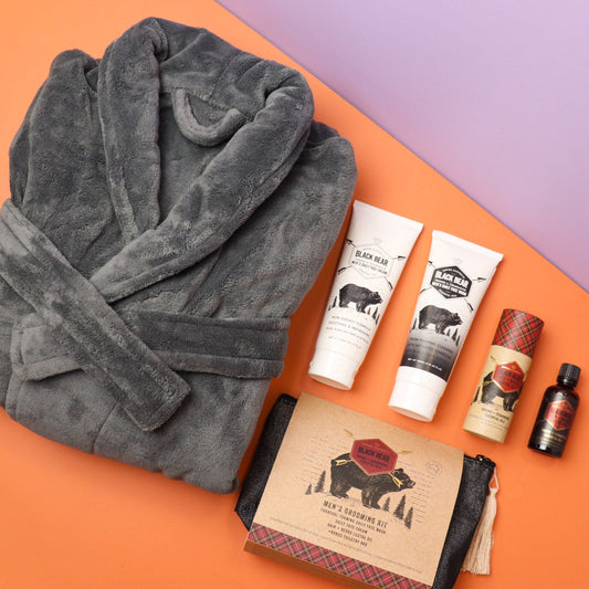 Gift basket with a robe, skincare products, delivered nationwide