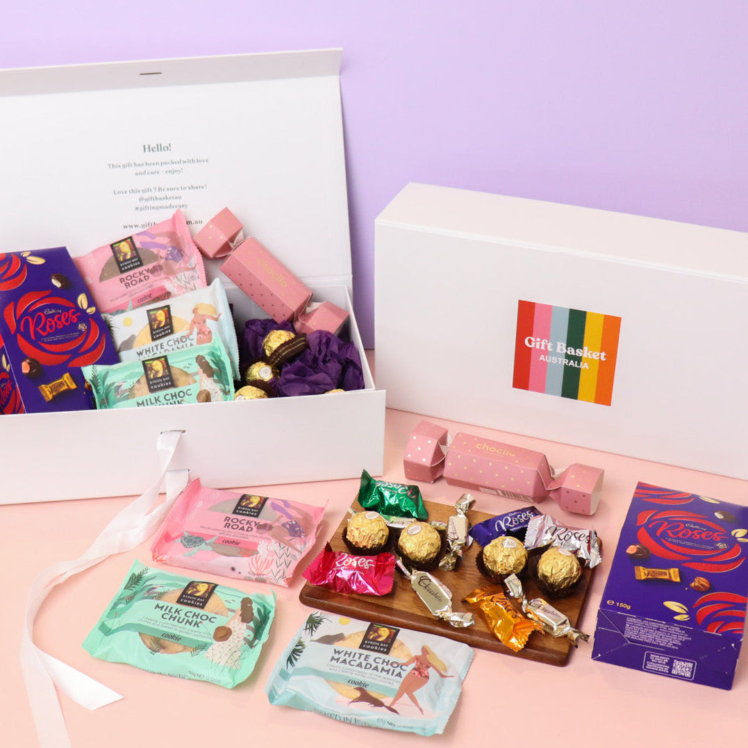 Cookie and chocolates gift hamper