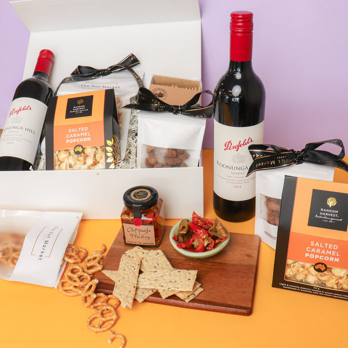 Red Wine & Gourmet Treats Hamper – Gift Basket