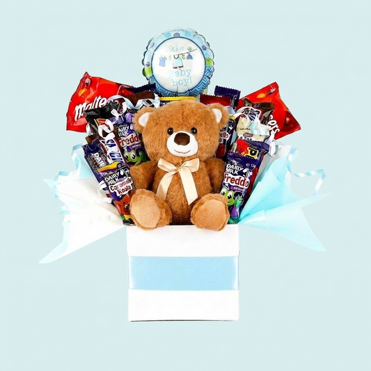New Baby Boy gift. Chocolate bouquet gifts to welcome new baby boy. Delivered Australia wide.