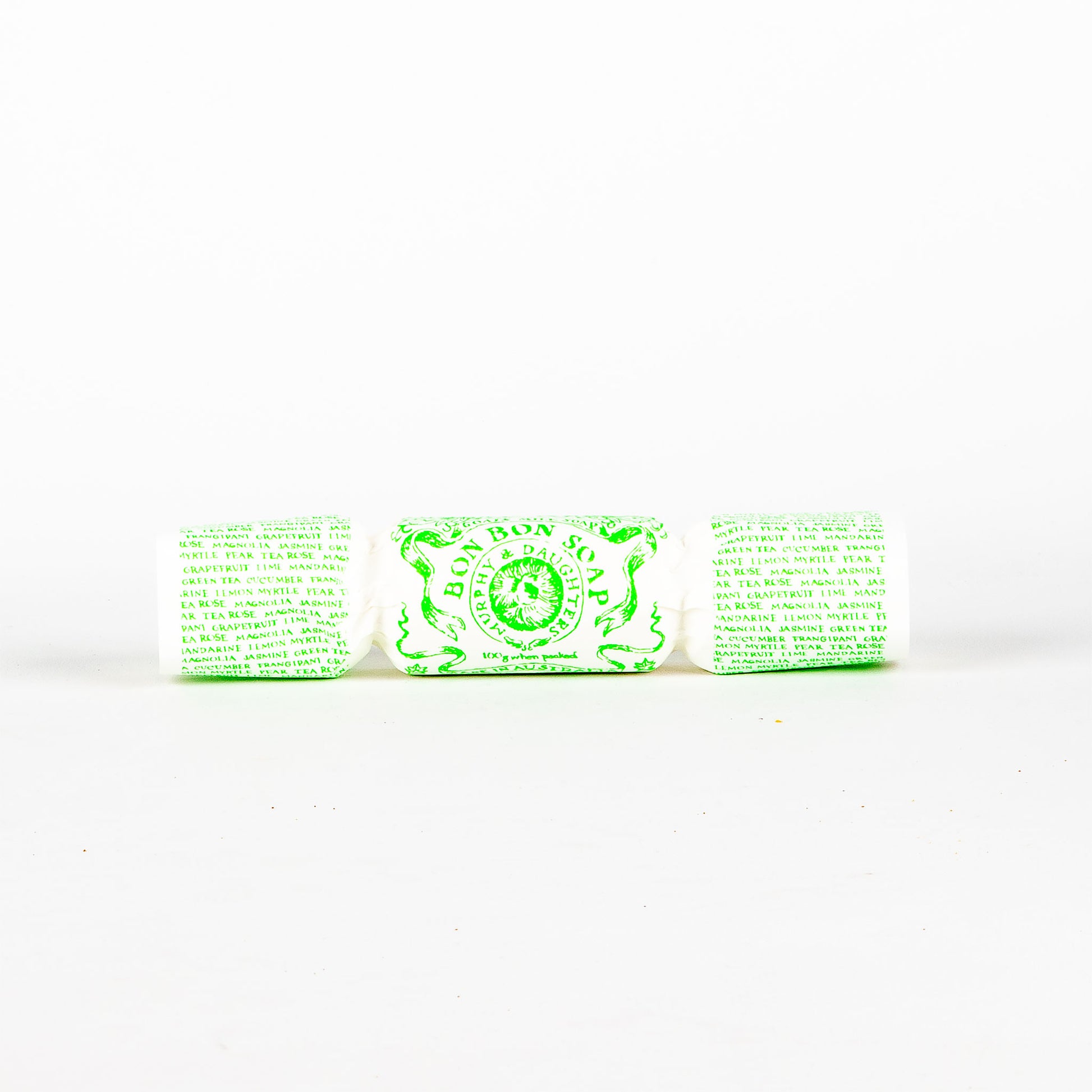 Baby-themed cracker on a white background