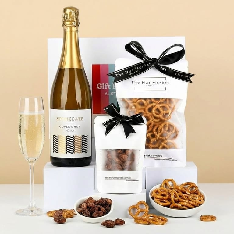 Chardonay Pinot Noir and Nibbles Gift Hamper. . Delivery nationwide 