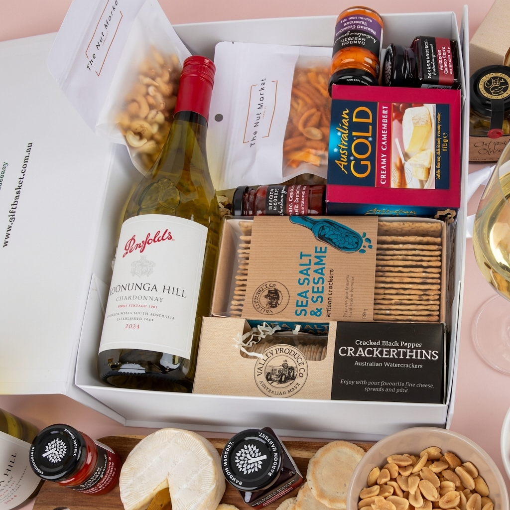 Cheese Platter & Wine Hamper - Penfolds Chardonnay