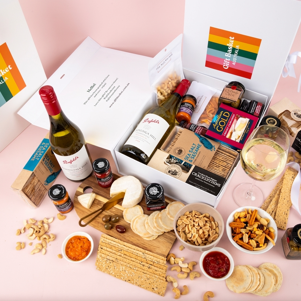 Cheese Platter & Wine Hamper - Penfolds Chardonnay