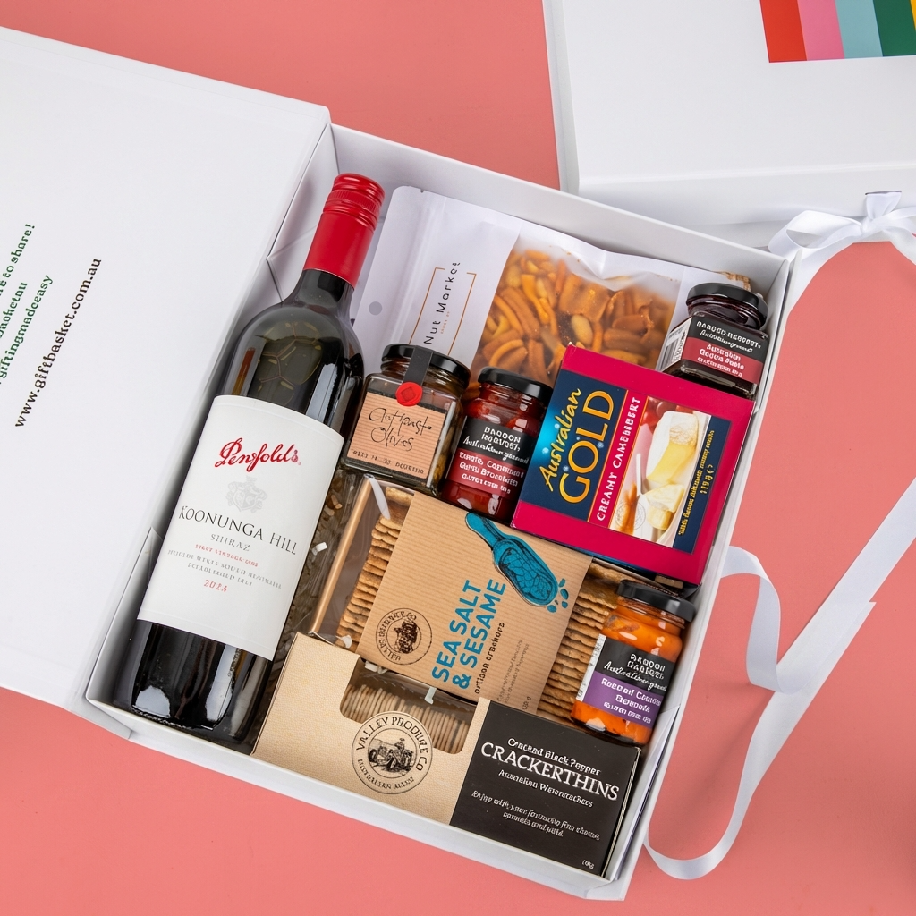 Cheese Platter & Wine Hamper - Penfolds Shiraz
