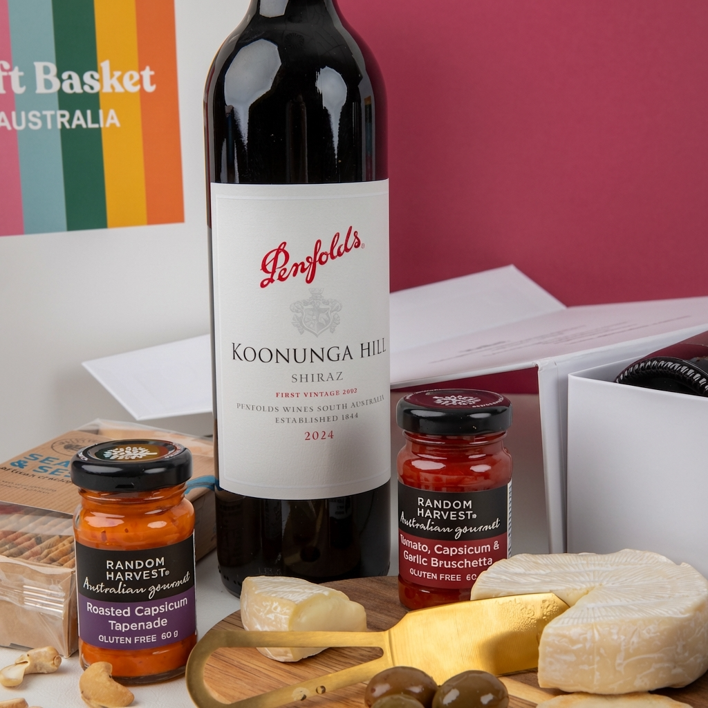 Cheese Platter & Wine Hamper - Penfolds Shiraz