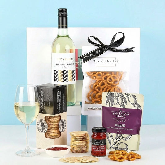 Classic White Wine & Savoury Delights Gift Hamper