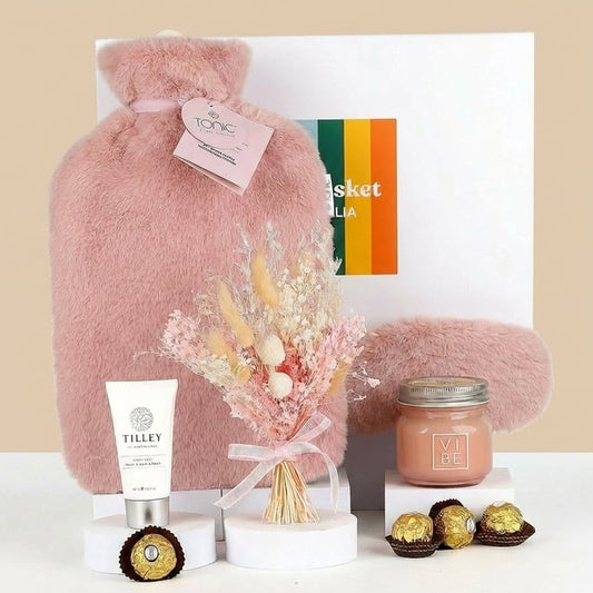 A cosy night in gift. Self-Care Gift basket and hampers. Mother's Day Gift basket and hampers delivered nationwide.
