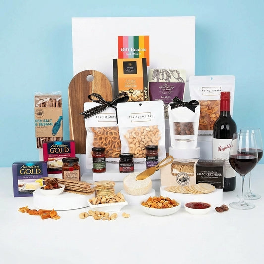 Deluxe Cheese Platter & Wine Hamper - Penfolds Shiraz