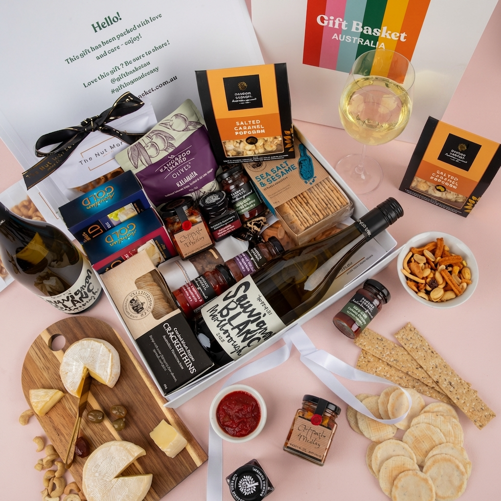 Deluxe Cheese Platter & Wine Hamper - The People's Sauv Blanc