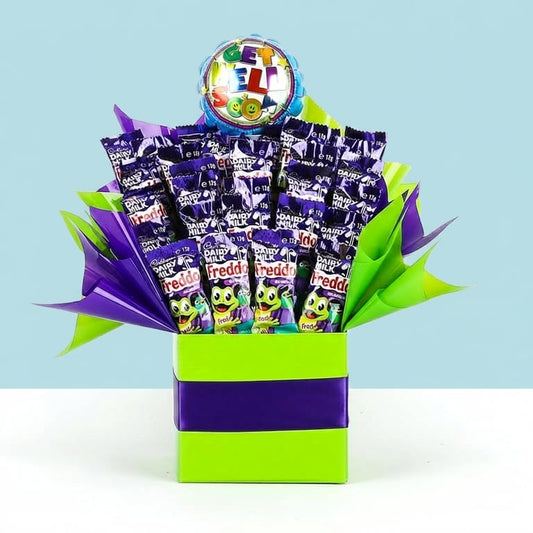 Get well soon freddo frog chocolate bouquet. Chocolate bouquet gift delivery. Get well gift delivery Nationwide.