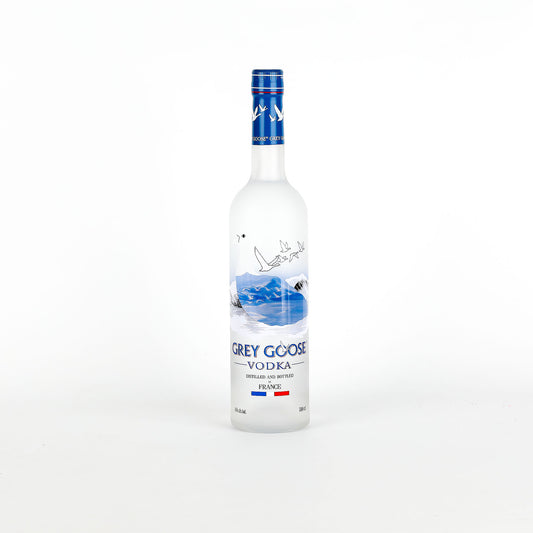 Grey Goose vodka bottle on a white background