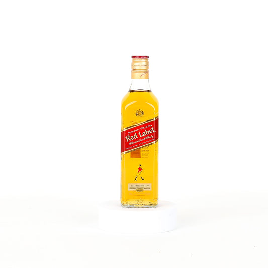 Johnnie Walker Red Label whisky bottle on a white background