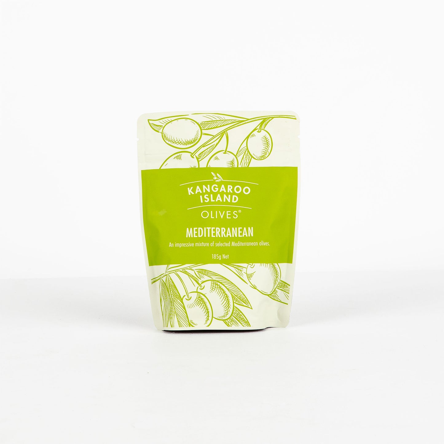 Kangaroo Island mediterranean olives on a white background