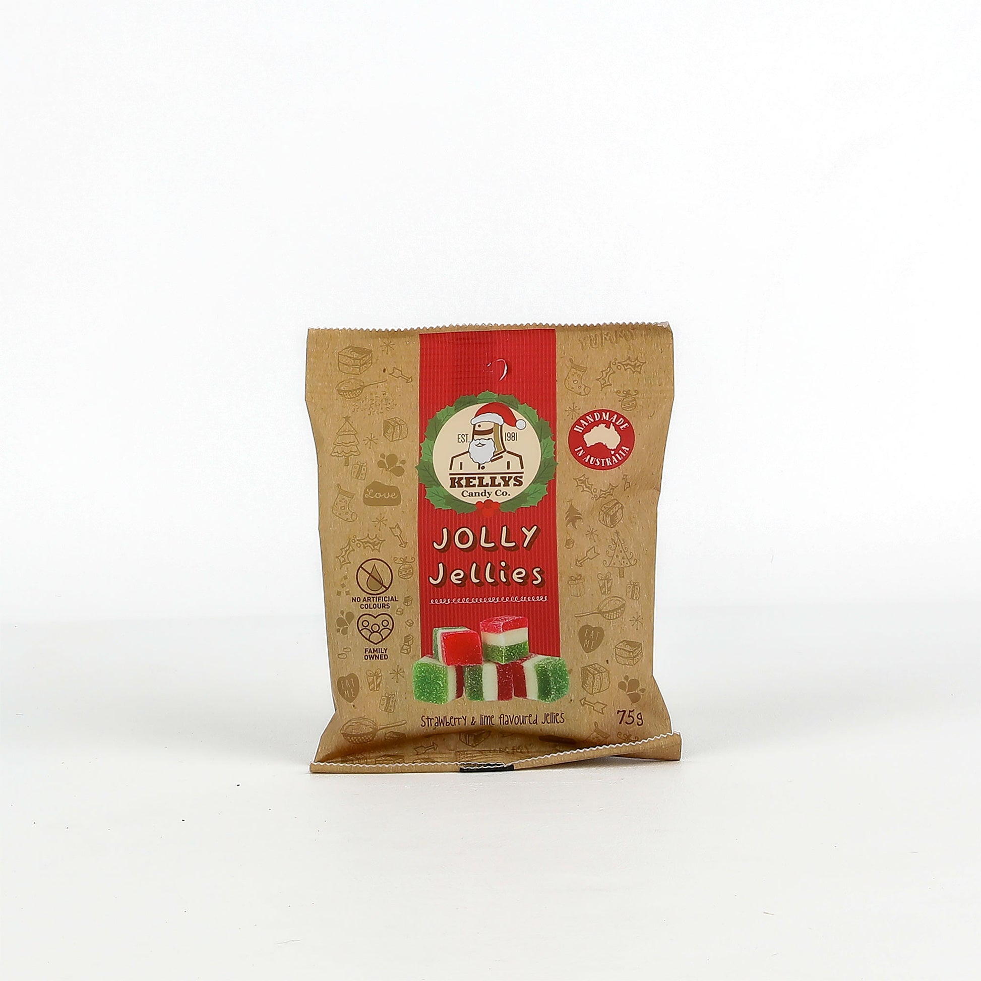 Kelly's Jolly Jellies packaging on a white background