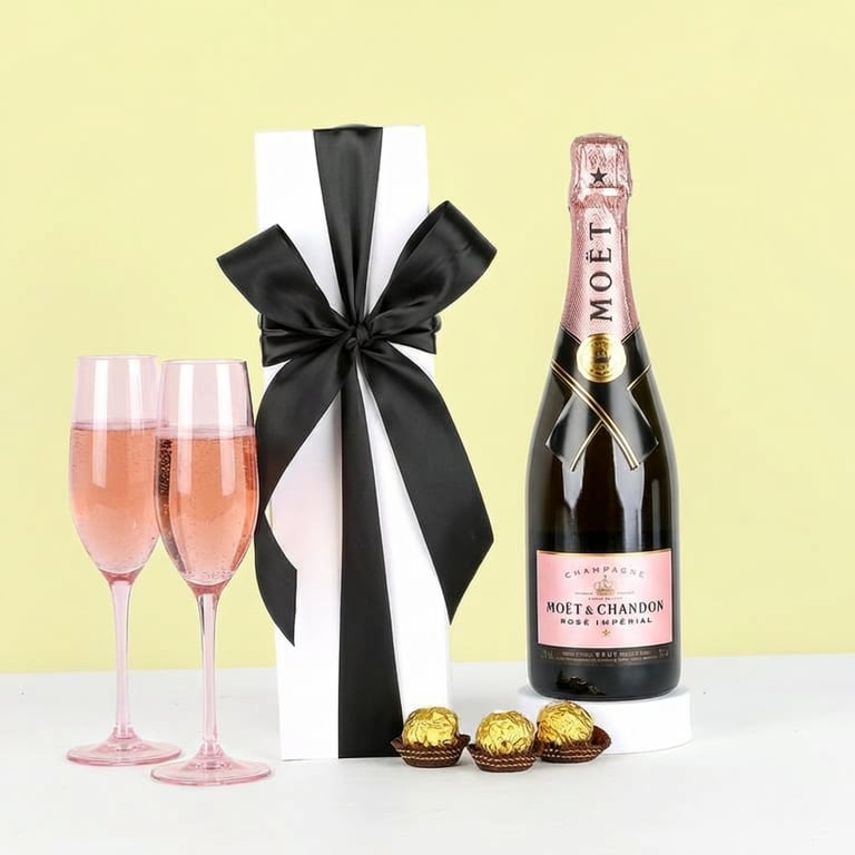 Moet Rose Champagne Gift Box. Champagne gift box delivery nationwide.