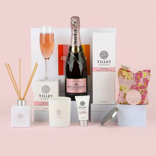Moet & Chandon Rose with Pink Lychee Pamper & Tonic Heat Pillow