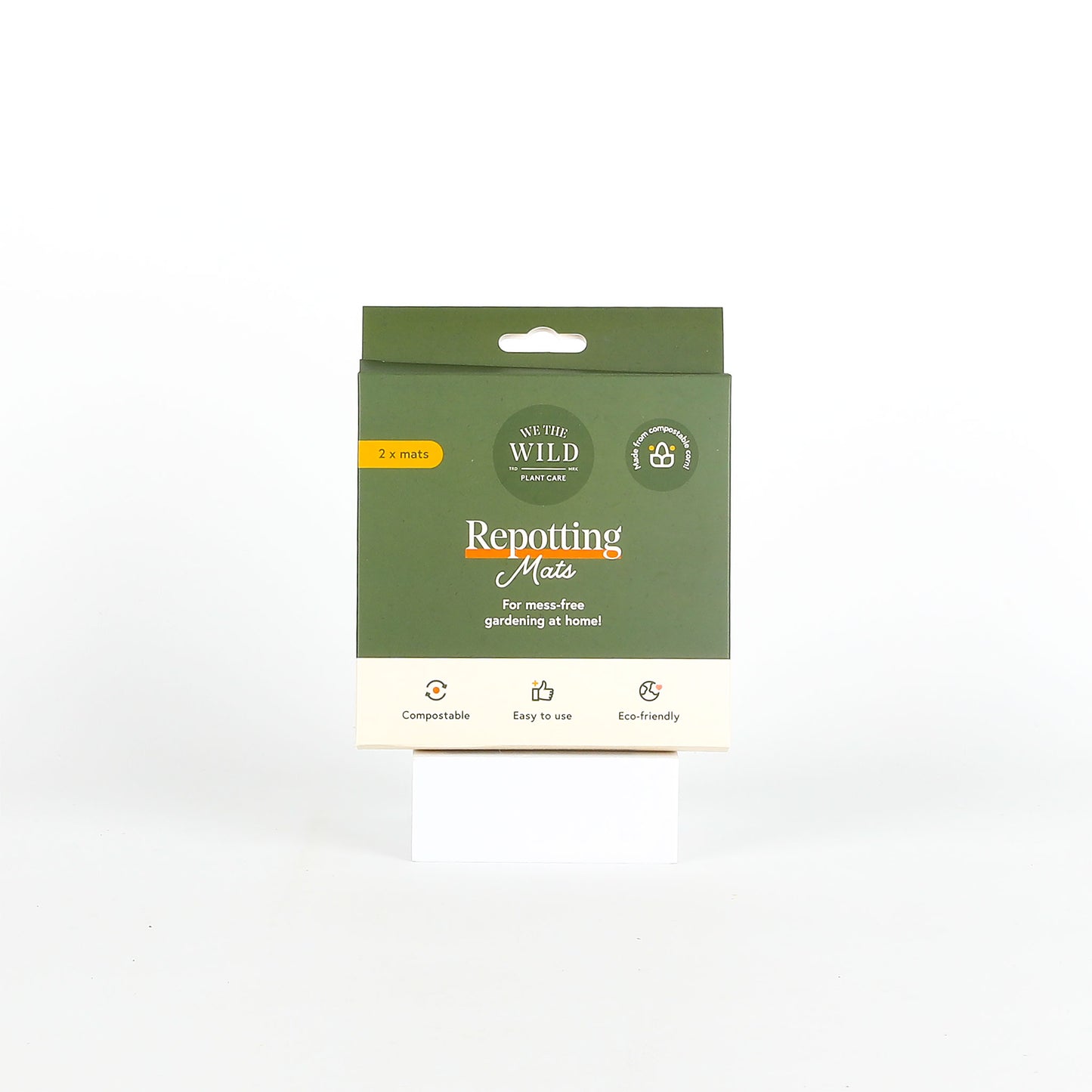 Packet of repotting mats on a white background