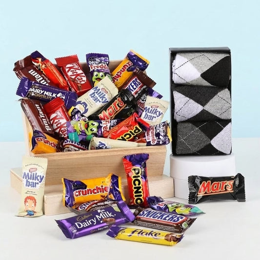 Socks and chocs gift for him.
delivered nationwide