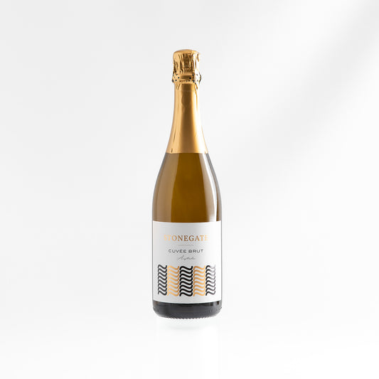 Bottle of Pinot Noir sparkling on a white background