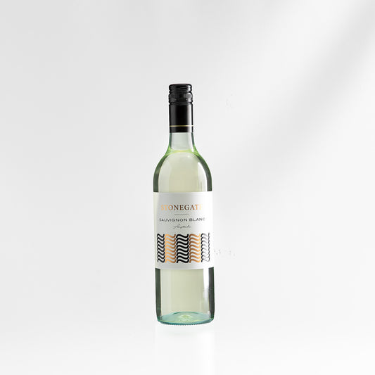 Bottle of Sauvignon Blanc on a white background