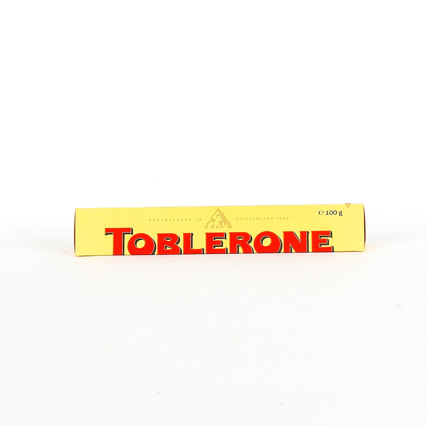 Toblerone chocolate bar packaging on a white background