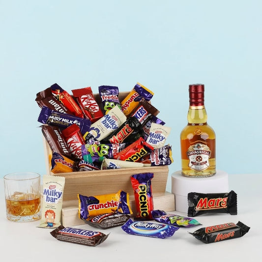 chocolates and whiskey gift box. Delivered nationwide