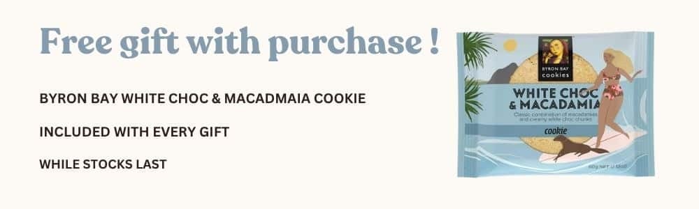 free gift with purchase: byron bay cookie.