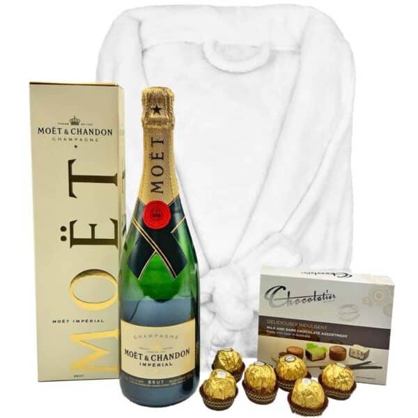 Moet with Sheraton Bath Robe & Chocolate