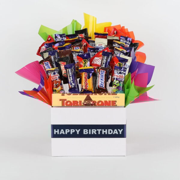 Large Happy Birthday Chocolate Bouquet-Navy