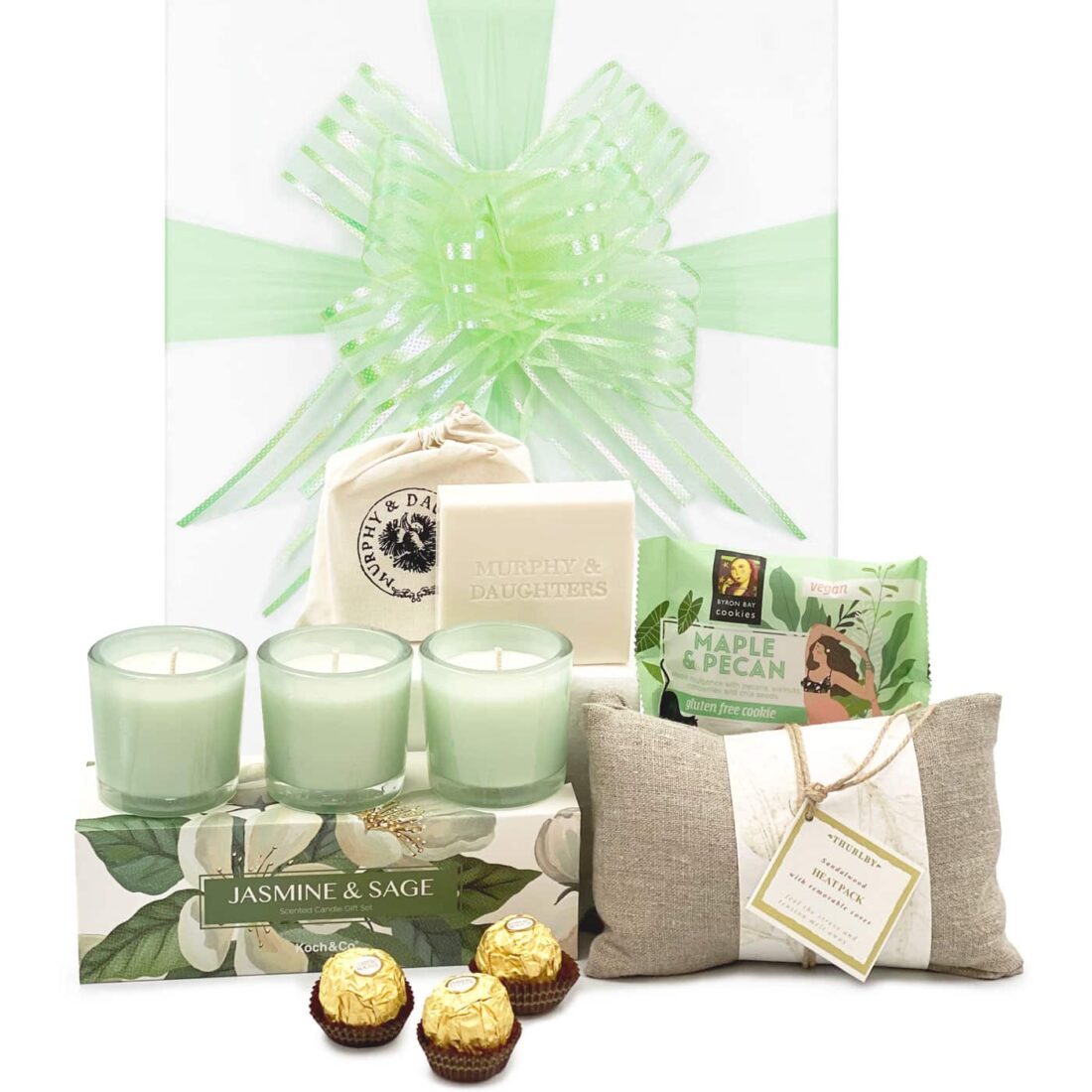 Heat Pillow and Candle Trio Gift Green