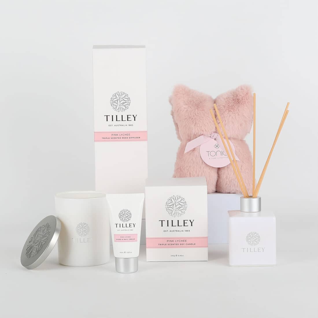 Pink Lychee Candle, Diffuser & Heat Pillow Gift