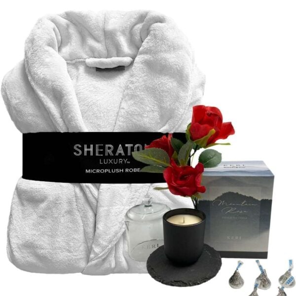 Bathrobe Candle & Red Roses