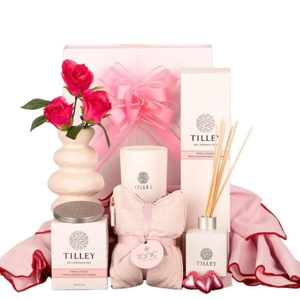 Pink Lychee Candle, Diffuser & Heat Pillow Gift