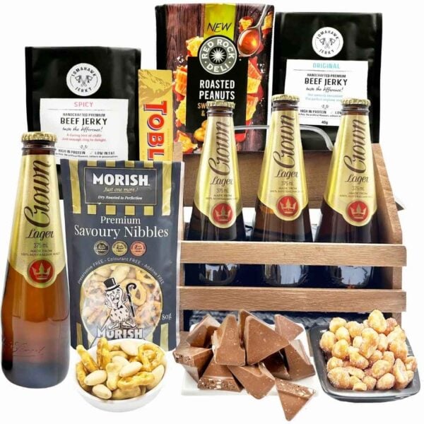 Beers & Beef Jerky Gift in Caddy Carrier