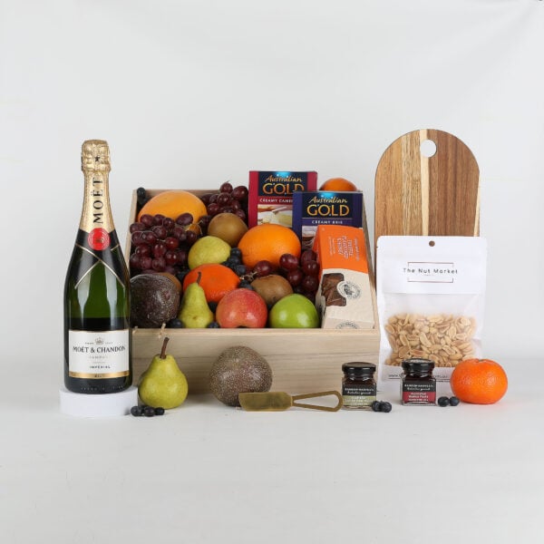 Moet, Fruit & Nibbles Basket