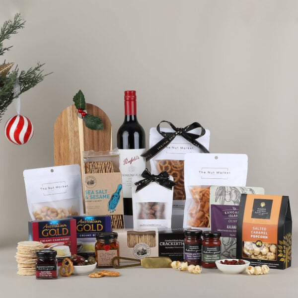 Deluxe Christmas Wine & Cheese Hamper - Penfolds Shiraz