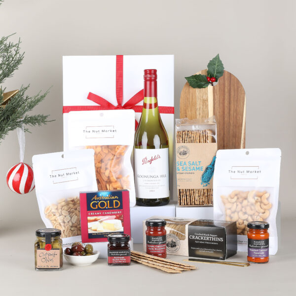 Christmas Cheese Platter & Wine Hamper - Penfolds Chardonnay