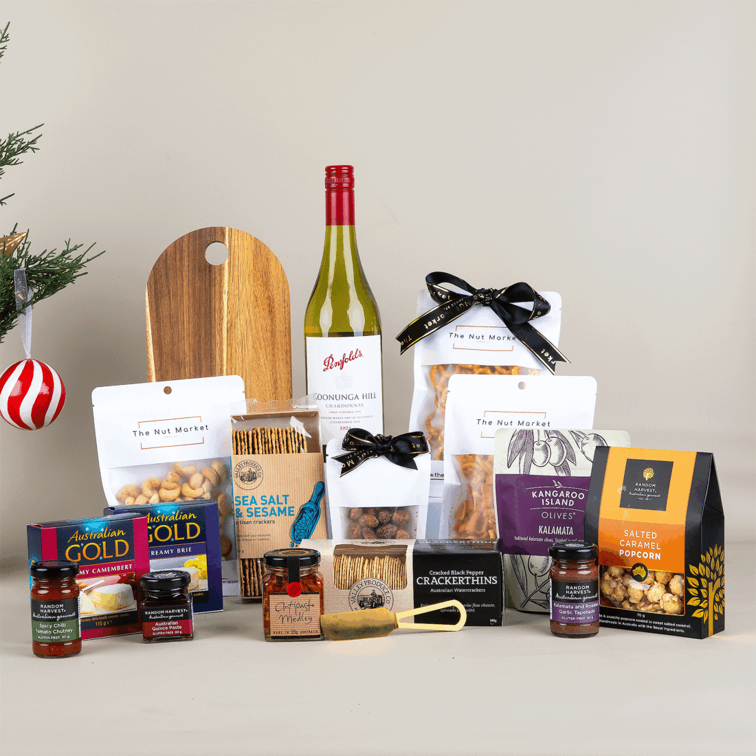 Deluxe Christmas Wine & Cheese Hamper - Penfolds Chardonnay